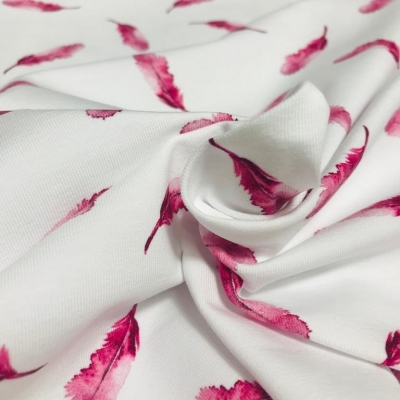 Jersey | FEATHER | Federn pink weiß